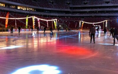 Patinar en hielo en el Estadio Nacional